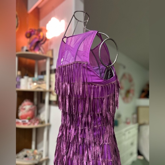 Purple Fringe Midi Dress - Picture 5 of 12